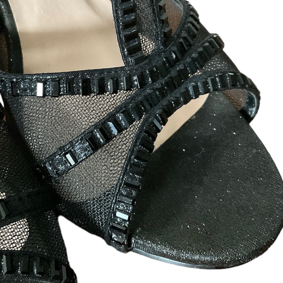 Black Open Toe Formal Dress Stiletto Heel Size 8.5 - Picture 3 of 8